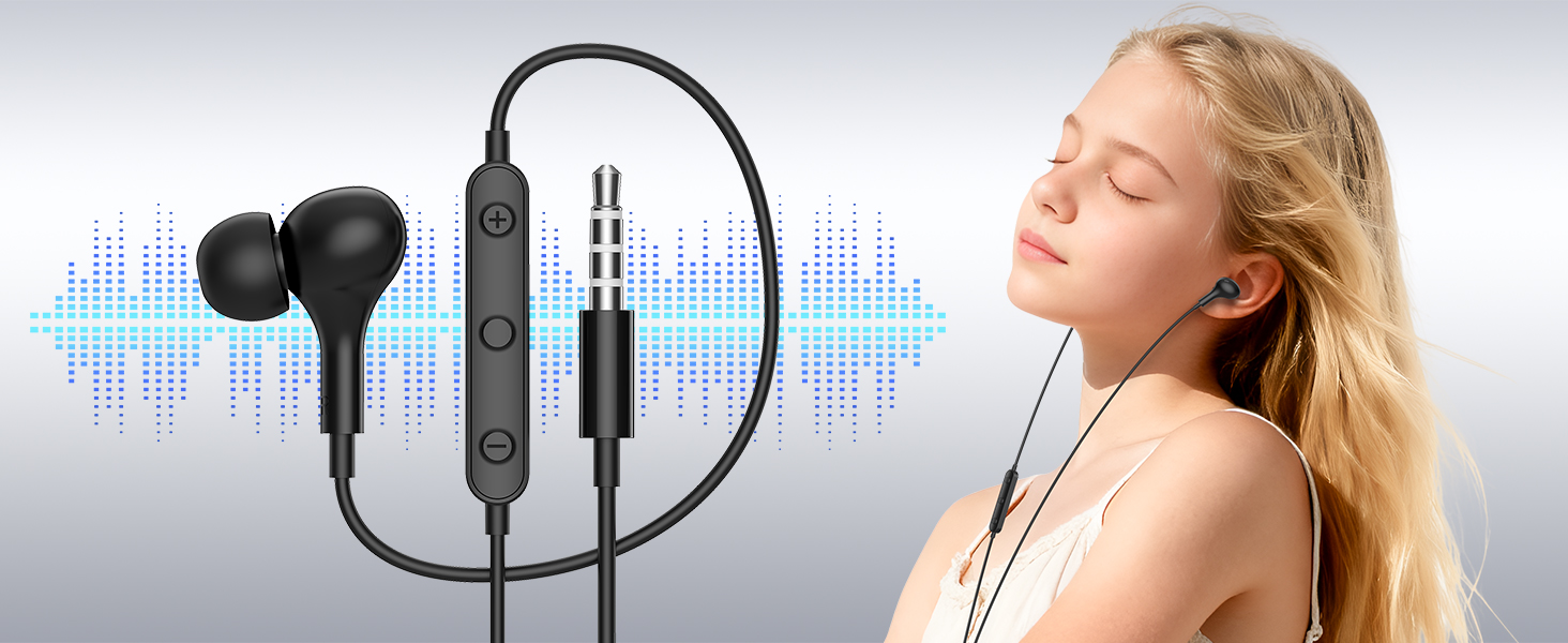wired head phone 3.5mm