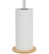 CHIKESI Wooden Paper Towel Holder Countertop, Sliver, Non-Slip Base, Stainless Steel, FreeStandin...