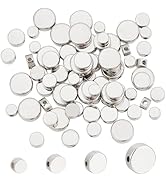PH PandaHall 80pcs Flat Round Beads, 4 Sizes Bracelet Beads Metal Brass Spacer Beads Disc Loose B...