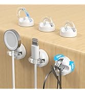 Rotatable Magnetic Cable Clips, Smooth Adjustable Cord Holder, Under Desk Cable Management, Adhes...