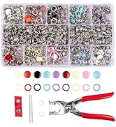 Siziviki 200 Set Snap Button Kit - 9.5mm 10 Colors Snaps for Fabric - Fastener Pliers &amp; Snap Fast...