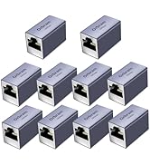 Orbram UL Listed Ethernet Extender 10Gbps, 10 Pack RJ45 Coupler Adapter for Cat8/Cat7/Cat6a/Cat6/...