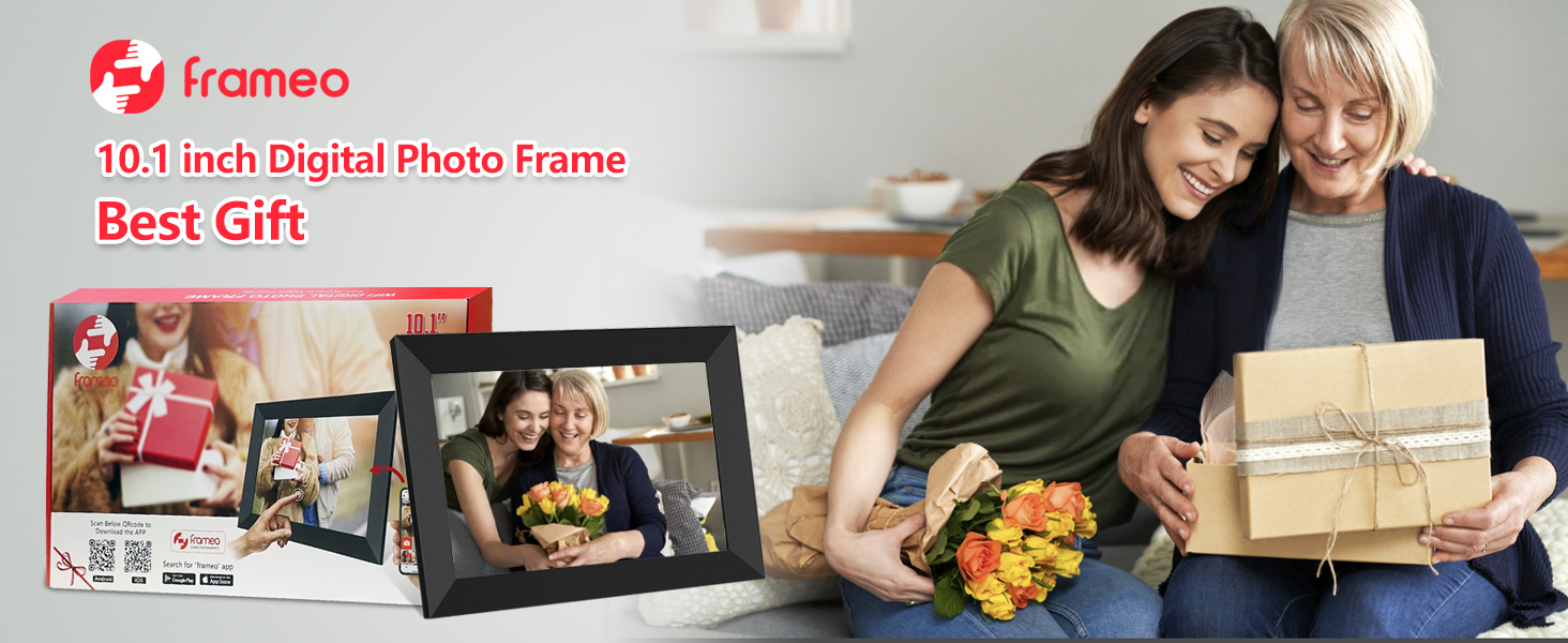 FRAMEO 10.1 Inch Smart WiFi Digital Photo Frame Digital Picture Frame