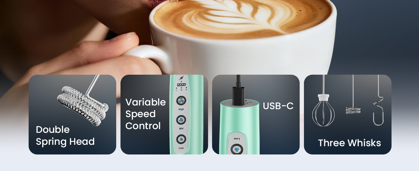 milk frothewand handheld rechargeable electric whisk drink mixer coffee hand mixer drink mixer