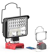 Ecarke LED Work Light Compatible with Milwaukee18V Battery, 78W Cordless Work Lights 7800LM of Fl...