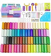 Cyajm 72 Colors Polymer Clay, Non-Toxic Oven Bake Modeling Clay, Soft Molding DIY Craft Clay for ...