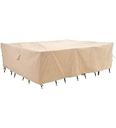 WJ-X3 Extra Large Patio Furniture Set Covers Waterproof, Outdoor Table Cover Heavy Duty, Lawn Din...