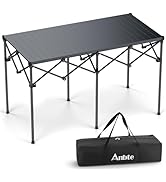 Anbte Folding Camping Table with Carry Bag, 48” X 23.6” Support 264lbs Aluminum Roll Up Camping T...