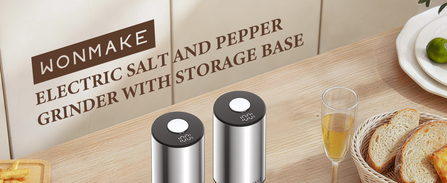 Electric Salt and Pepper Grinder Set
