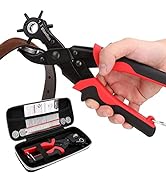 KingTool Leather Hole Punch Set, Super Heavy Duty Rotary Puncher, Multi Hole Sizes Maker Tool