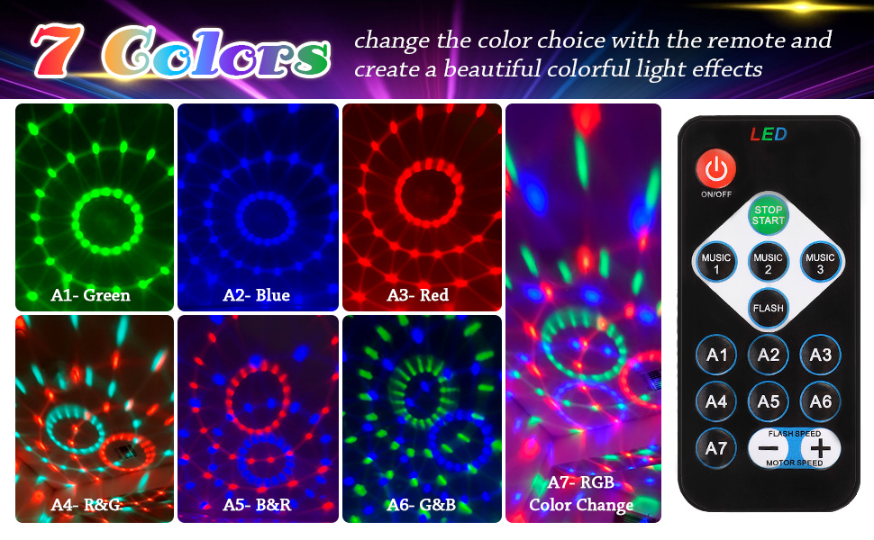 strobe dj light 7 colors