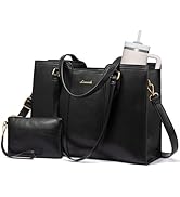 LOVEVOOK Laptop Tote Bag for Women - Waterproof Work Bag for Women &amp; Vintage Computer Bag with Wr...