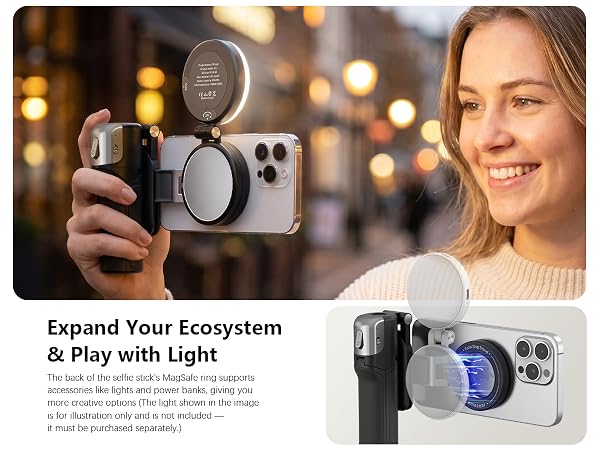 Magnetic Phone Selfie Stick Tripod with Wireless Remote