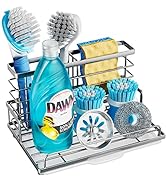 SWTYMIKI Kitchen Sink Caddy, Rustproof Sponge Holder for Kitchen Sink with Pull-Out Drainage Tray...