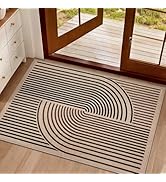 Tangsoo Rainbow Easy Jute Rug,2x3 Washable Small Area Rug for Entryway Non-Slip Ultra Thin Brown ...