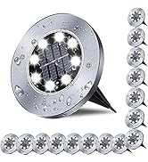 Solar Ground Lights, Waterproof Solar Garden Lights, Upgraded Outdoor Garden Waterproof Bright in...