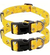 RoseYouth [ 2 Pieces ] Adjustable Soft Dog Collars for Small Dogs Cute Patterns for XS Small Medi...