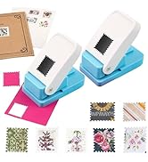 BAOFALI 2Pcs/Set 1X0.8inch Rectangular Postage Stamp Punch, Scalloped Rectangle Lever Action Craf...