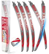 15 Inch Japanese Teeth Reciprocating Saw Blades, 6TPI Arc Edge Wood Pruning Saw Blades Set for Tr...