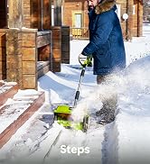SnapFresh 20V Cordless Snow Shovel, 12” Electric Snow Thrower Kit w/Adjustable Handle &amp; Direction...