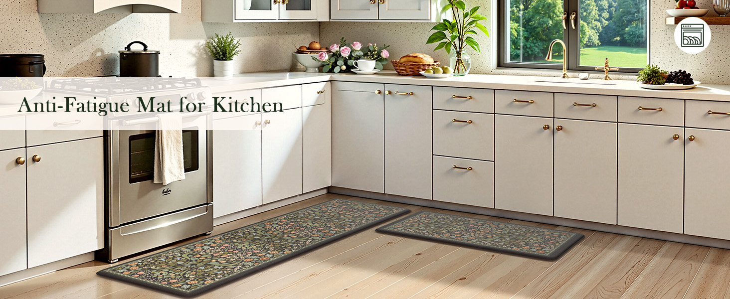 Vintage Spring Floral Kitchen Mats