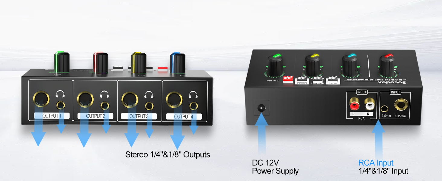 headphone amplifier headphone amps 4 channel amp mixer preamp multi headphone splitter dac amp