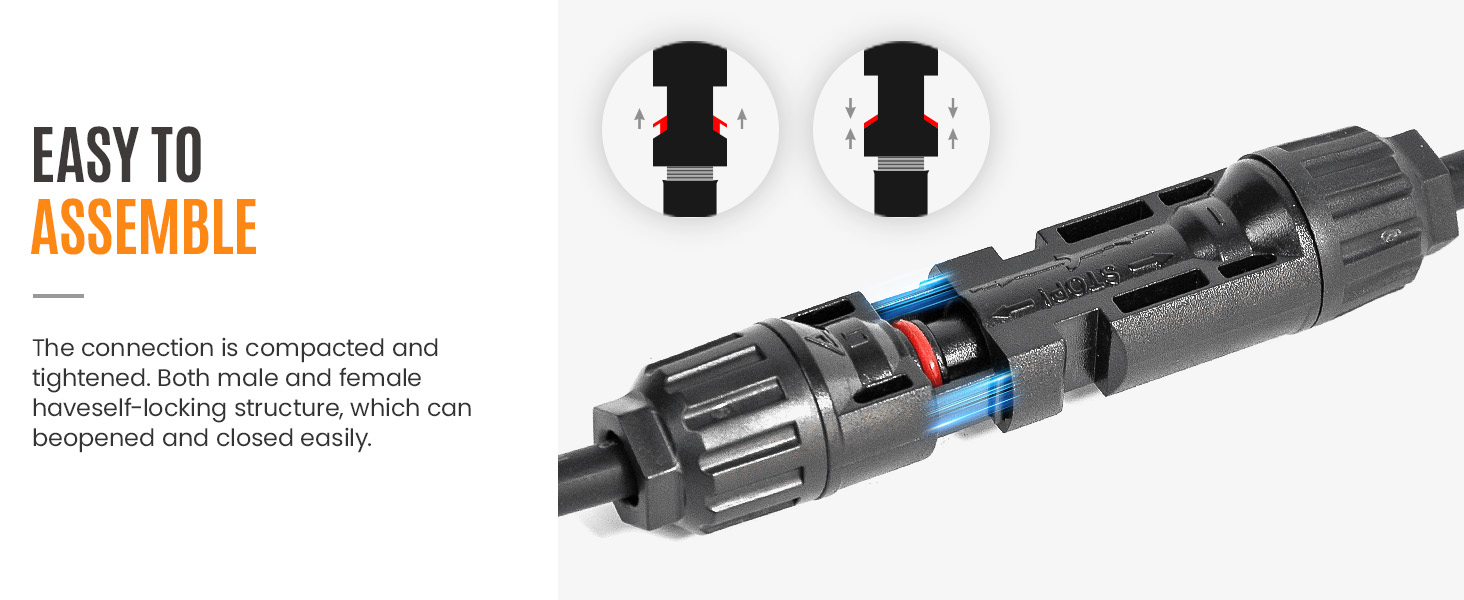  Pjerjzn Solar Adapter 6-in-1 Kit Adapter Cable Solar Connector