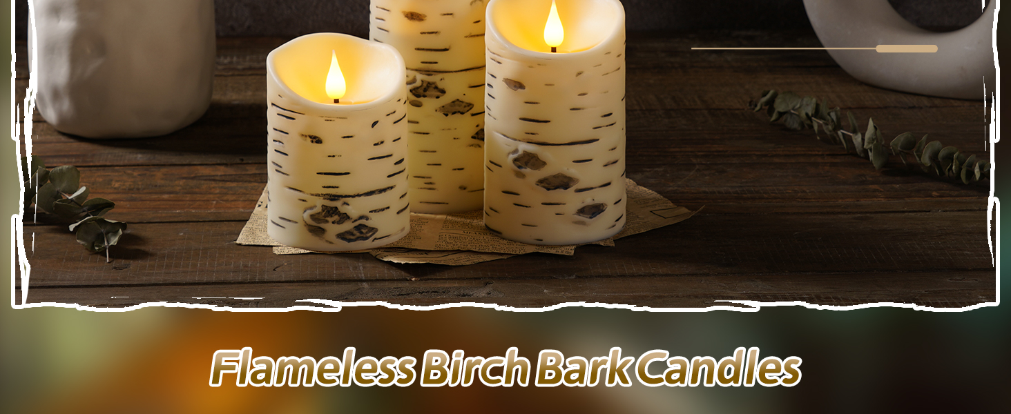 birch flameless candles