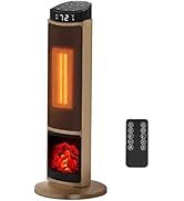 23" Space Heater, 1500W Portable Heaters for Indoor Outdoor Use, Fast Heating with 70° Oscillatio...