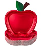 AnyDesign Apples Paper Plates Disposable Plates Hot Red Foil Decorative Plate for Back to School ...