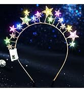 Uranian Light Up Star Headbands LED Rhinestone Halo Crown Headpieces Glow Festival Brithday Party...
