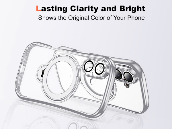 Clear Phone Case with 360° Rotatable Magnetic Stand