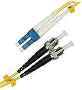 Fibershack - 3ft / 1M LC to ST Fiber Patch Cable - Duplex - ST to LC Single Mode Fiber Cable - LS...