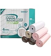 SWIHELP Trash Bags, 6 Rolls/240 Counts Small Garbage Bags for Office, Kitchen,Bedroom Waste Bin,C...