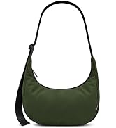 Iioscre Medium Nylon Crossbody Crescent Bag for Women Men, 2 Zippers Crossbody Hobo Bag with Adju...