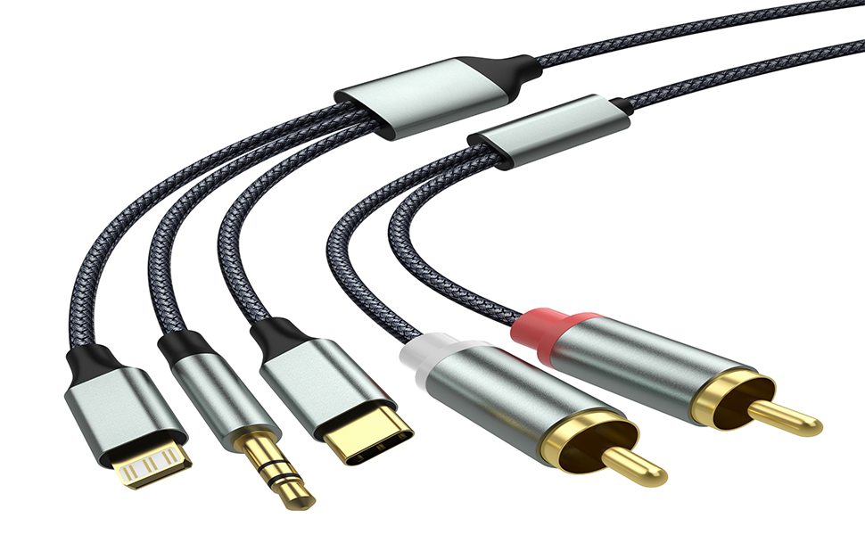 Lightning to RCA Cable Audio Aux Adapter