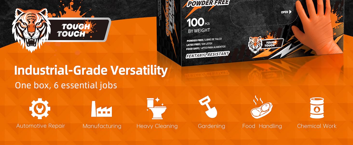 Beastek 8 mil nitrile gloves heavy duty industrial grade 100 pcs auto repair manufacturing cleaning