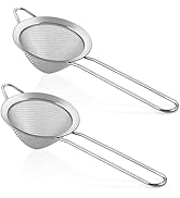 Fine Mesh Strainer Set of 2, P&amp;P CHEF 3.3” Stainless Steel Conical Sieve Tea Strainer with Long H...