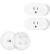 LoraTap Remote Control Outlet(2pack): Wireless RF Switch with Sleek Round Remote – Magnetic Base ...