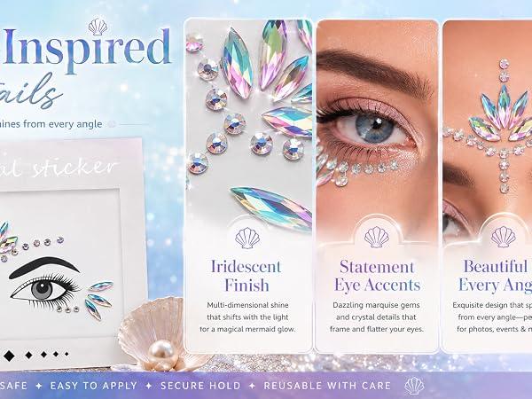 mermaid face jewels gems festival