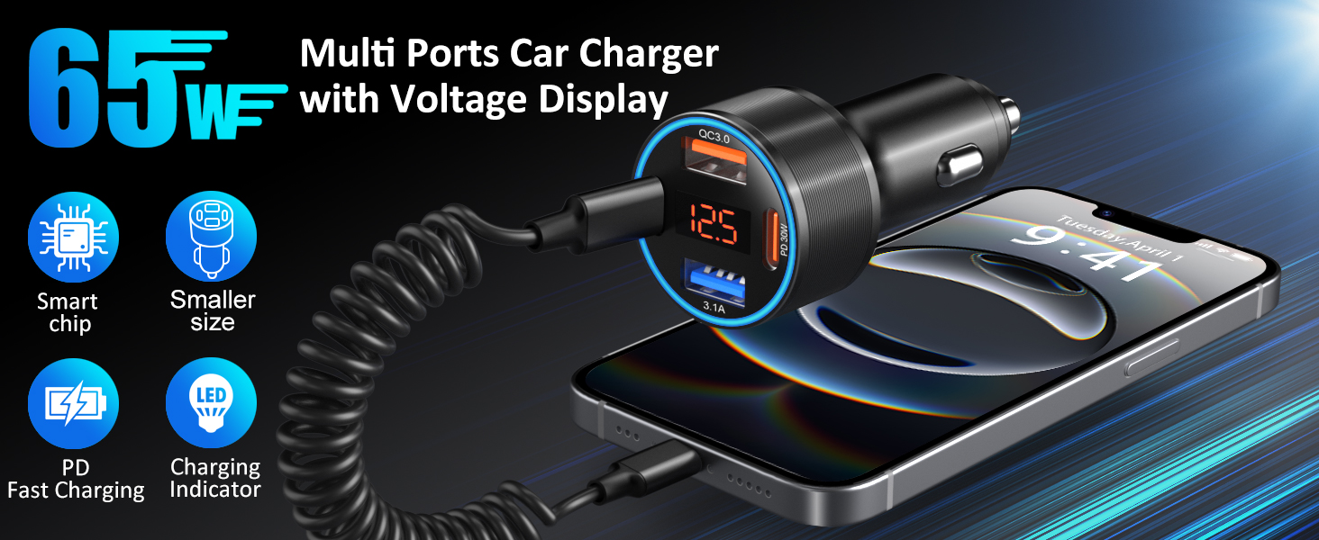 car usb charger with voltage