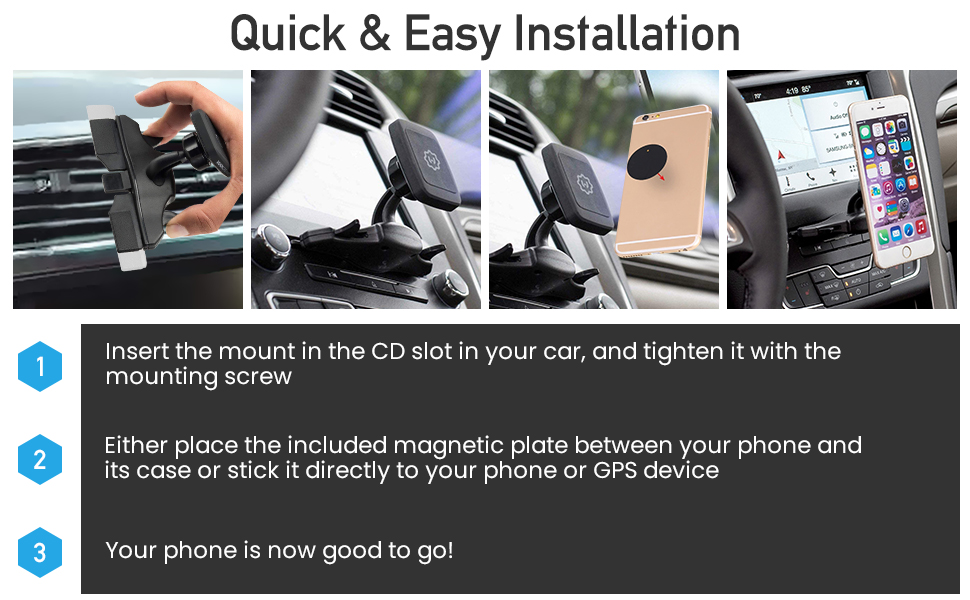 This CD mount rotates 360 degrees and is adjustable to accommodate any desired viewing angle.