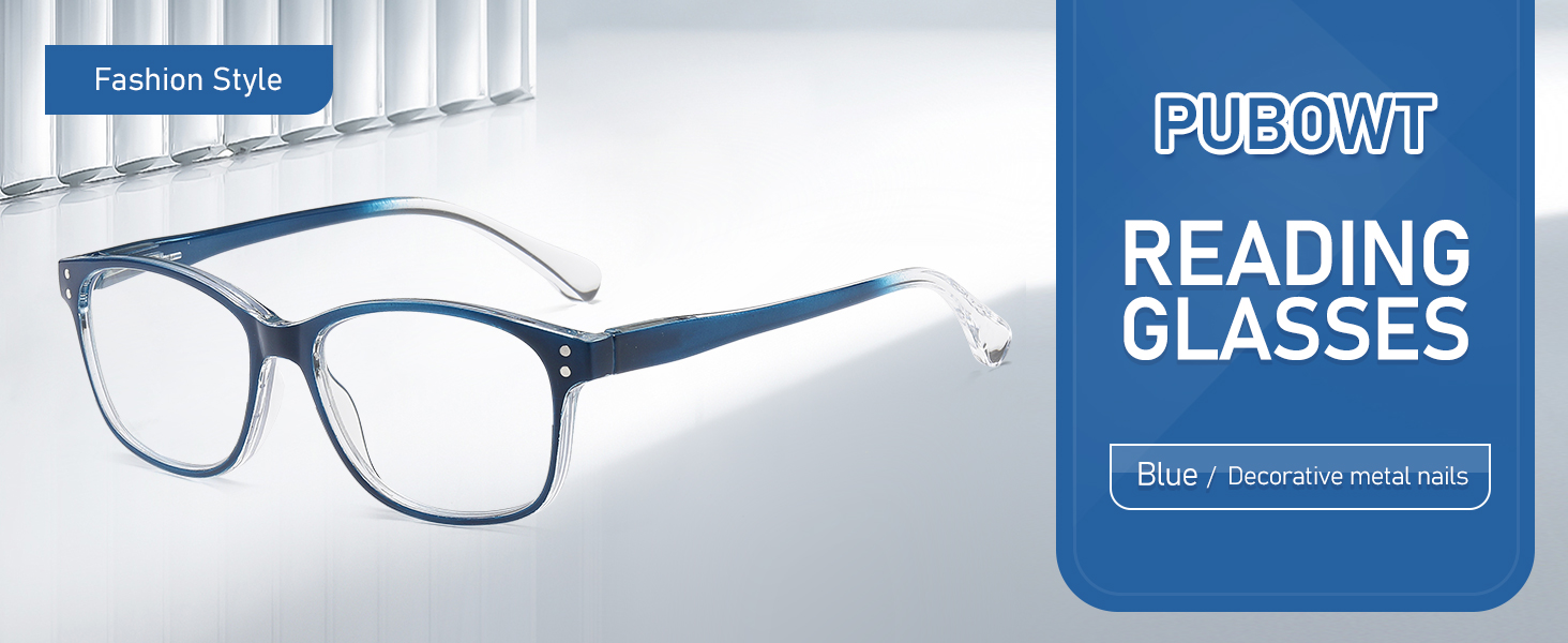 PUBOWT 2-Pack Progressive Multifocus Reading Glasses for Men Women Blue Light Readers