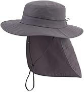 Connectyle Wide Brim Sun Hat for Men Women UPF 50+ Breathable Fishing Hat with Neck Flap Outdoor ...