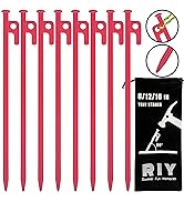 8 Pack Tent Stakes Heavy Duty 12 inch Steel Tent Pegs for Camping Unbreakable and Inflexible