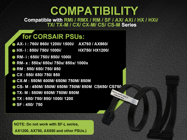 SATA Power Cable for Corsair PSUs