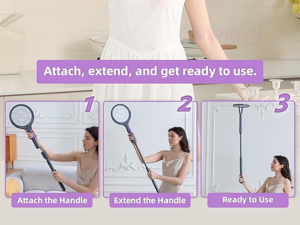 Electric Fly Swatter with Extendable Handle