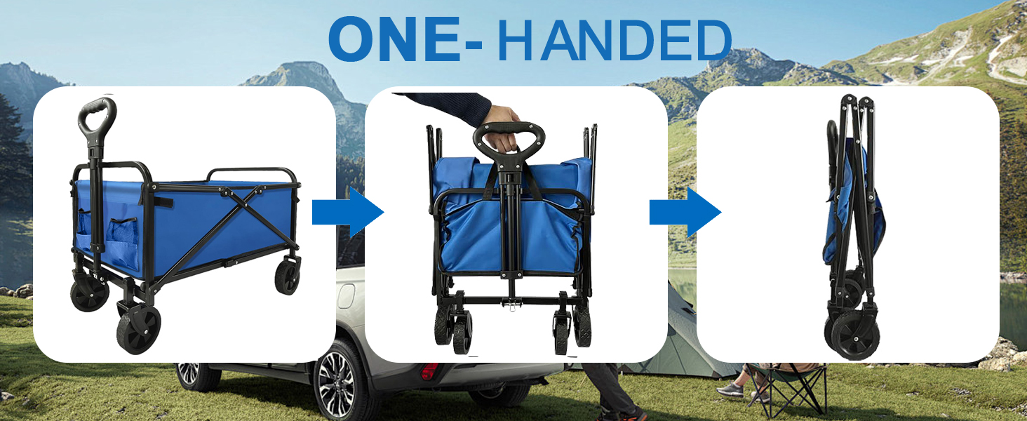 foldable camping wagon with small wheel
