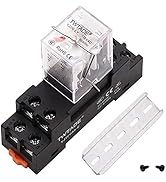 TWTADE/DC 12V Electromagnetic Power Coil Relay 10A 8 Pins 2DPT 2NO 2NC with Indicator Light and S...