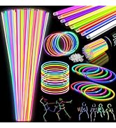 100Pcs Glow Sticks - 22 inch Glow In the Dark Sticks Party Supplies, Halloween Glow Party Pack fo...
